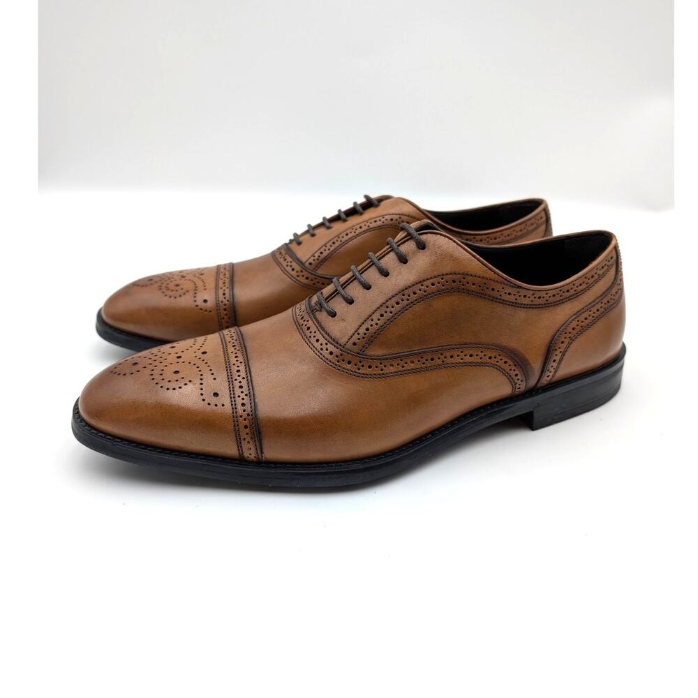 To Boot New York Phelps Cap Toe Oxford Shoes Men's Brown Size US8.5 EU41.5